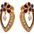 Red, blue gold plated diamond earrings