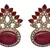 Red gold plated diamond earrings