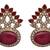Red gold plated diamond earrings