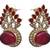 Red gold plated diamond earrings