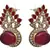Red gold plated diamond earrings