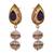 Blue gold plated pearl earrings