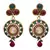 Red,green gold plated pearl danglers drops