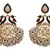 Green,blue gold plated pearl earrings