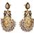 Green,blue gold plated pearl earrings
