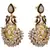 Green,blue gold plated pearl earrings