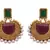 Red, green gold plated pearl earrings