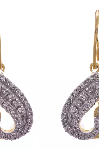 White gold plated american diamond earrings