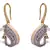 White gold plated american diamond earrings