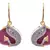 Purple gold plated american diamond earrings