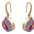 Purple gold plated american diamond earrings