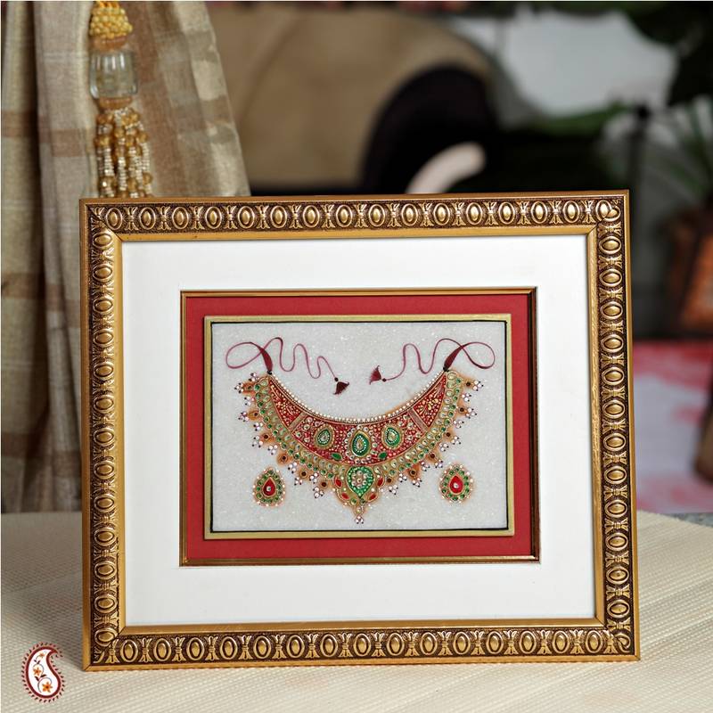 Hand Painted Kundan Work Hanging Aapno Rajasthan 7983
