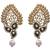 Green gold plated pearl danglers drops