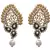 Green gold plated pearl danglers drops