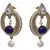 Blue gold plated pearl danglers drops