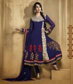 Royal Blue and Chiffon, Silk Anarkali Suits
