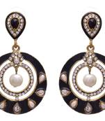 Black gold plated pearl earrings