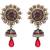 Red,green gold plated pearl danglers drops