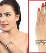 Elegant Kundan Design Party Wear With Gold Finishing Bracelet