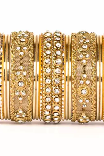 Golden Zircon   Enamel Bangles And Bracelets