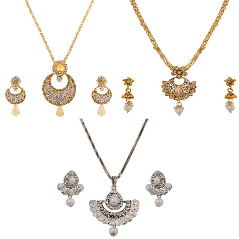 Set of Pendant Set Combo Pankh Creation 949109