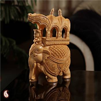 Skillfully Carved Elephant Statuette 1