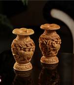 Pair Of Carved  Floral Vases