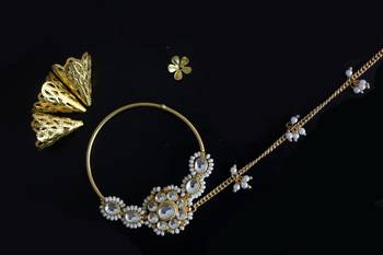 Pearl Polki Intricate Nath 1