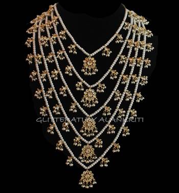 Kundan Pearl Pachlada Rani Haar Necklace 1