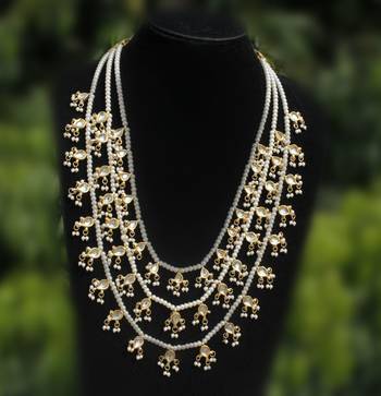 Kundan And Pearl Teenlada Rani Haar Necklace 1