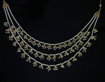 Kundan And Pearl Teenlada Rani Haar Necklace 2
