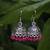 Hot Pink Choti Tokri German Silver Jhumki