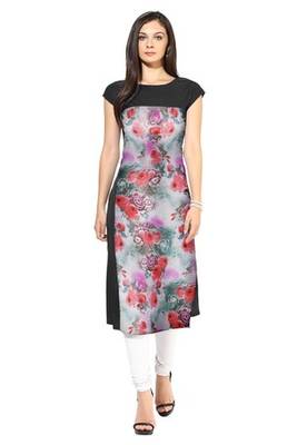 multicolor Faux Crepe printed kurti 1