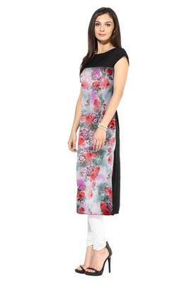 multicolor Faux Crepe printed kurti 2