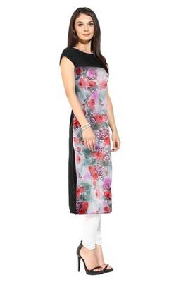 multicolor Faux Crepe printed kurti 3