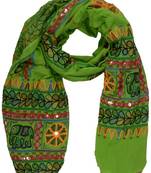 Green cotton stole and dupattas