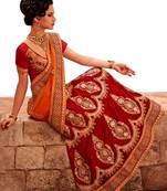 Red Net Embroiderred Bridal Lehengas
