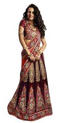 Red Net Embroiderred Bridal Lehengas 2