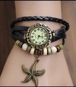 Morcrest Black Leather Charms Watch