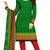 Green printed crepe unstitched salwar with dupatta