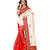 red embroidered art silk saree with blouse