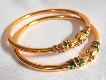 Elephant golden meenakari bangles 1