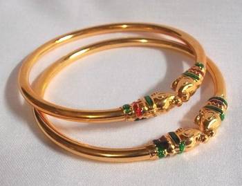 Elephant golden meenakari bangles 2
