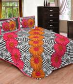Red printed cotton bed sheets