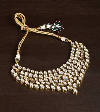 22 Crt Gold Plated Choker With High Quality Kundan 3