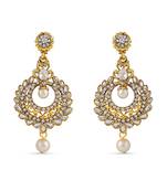 White Kundan Stone Dangle Designer Earrings For Occasion Wear