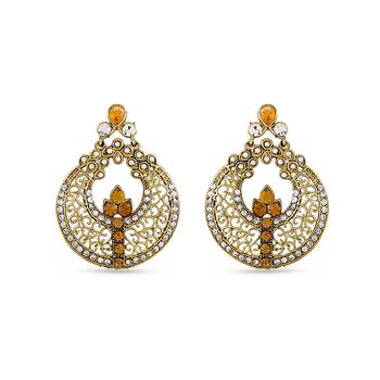 Golden Chand Bali Designer Golden Dangle Earrings For Gorgeous Look 1