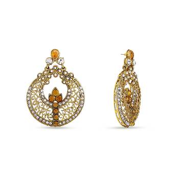 Golden Chand Bali Designer Golden Dangle Earrings For Gorgeous Look 2