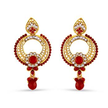 Chand Bali Design Red Drop Dangle Earrings 1