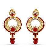 Chand Bali Design Red Drop Dangle Earrings